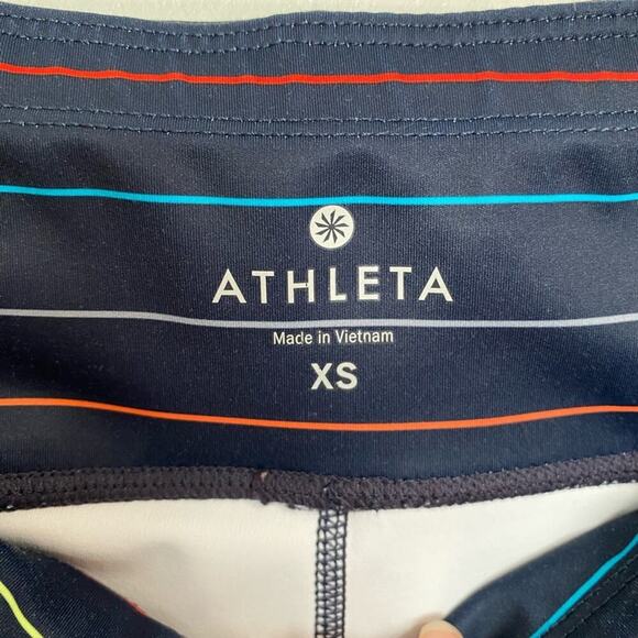 Athleta Multi Color Sonar Stripe Rainbow Crop Leggings Sz XS - Picture 6 of 12